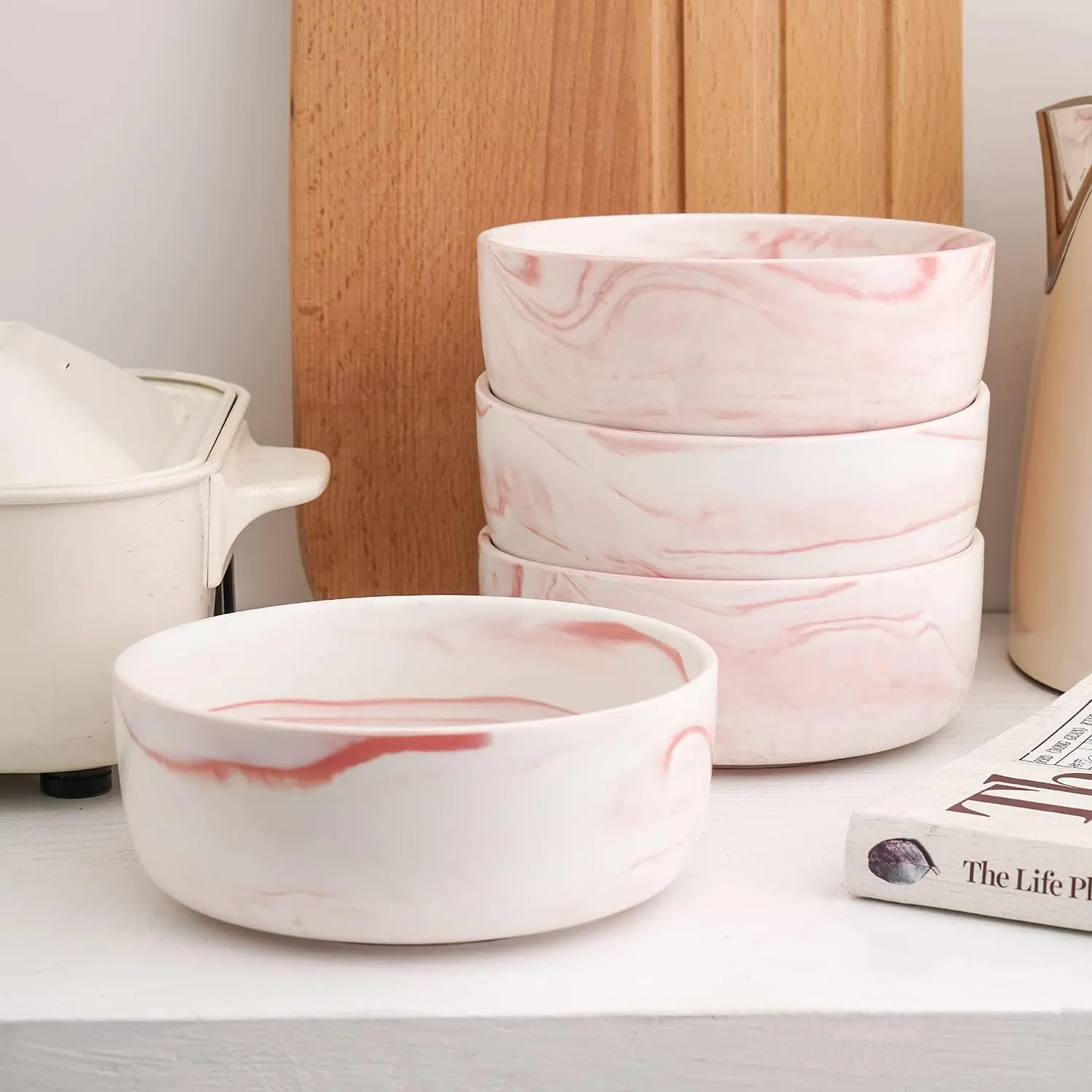 Stone lain Brighton Porcelain Dish Set, 4 Bowls, Pink