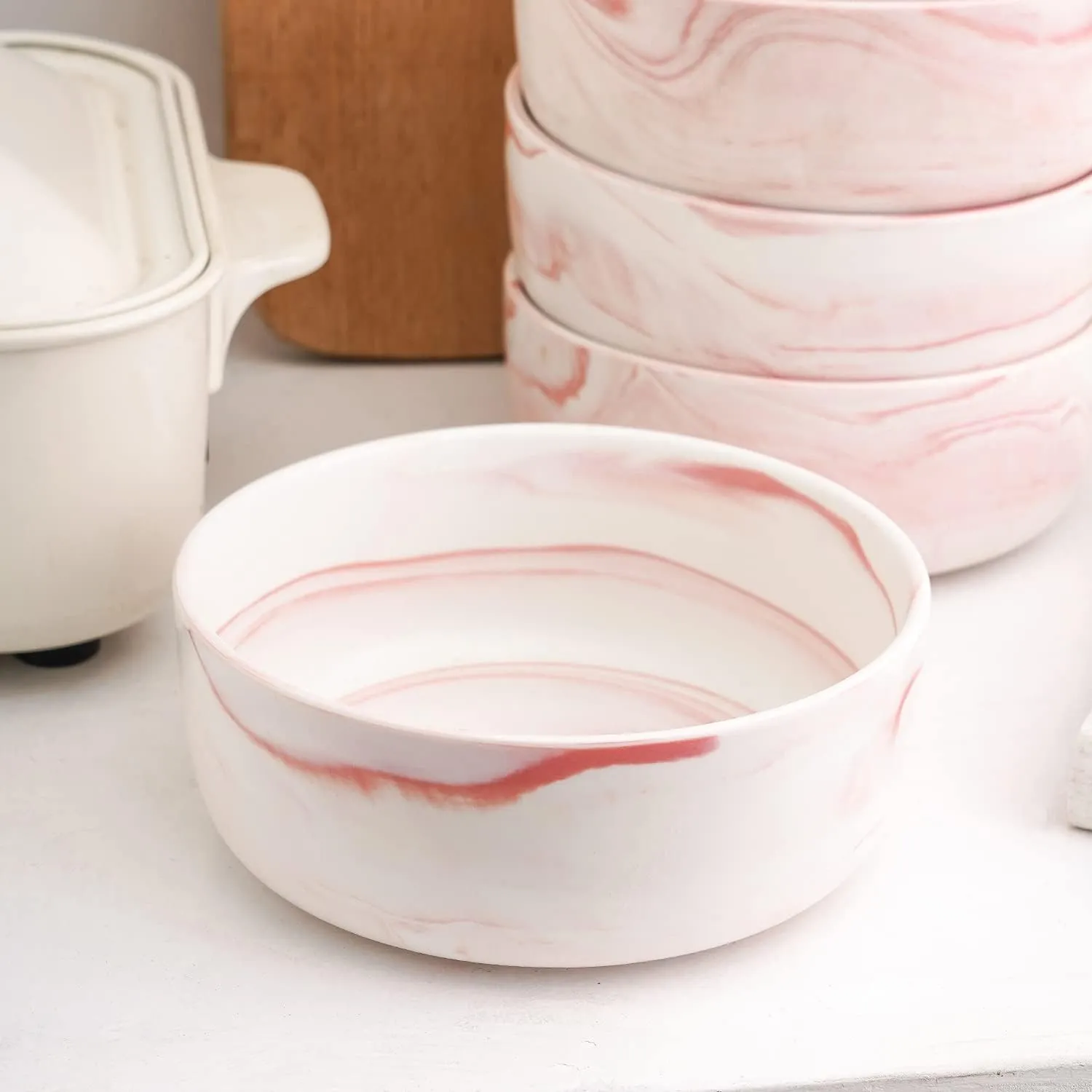 Stone lain Brighton Porcelain Dish Set, 4 Bowls, Pink