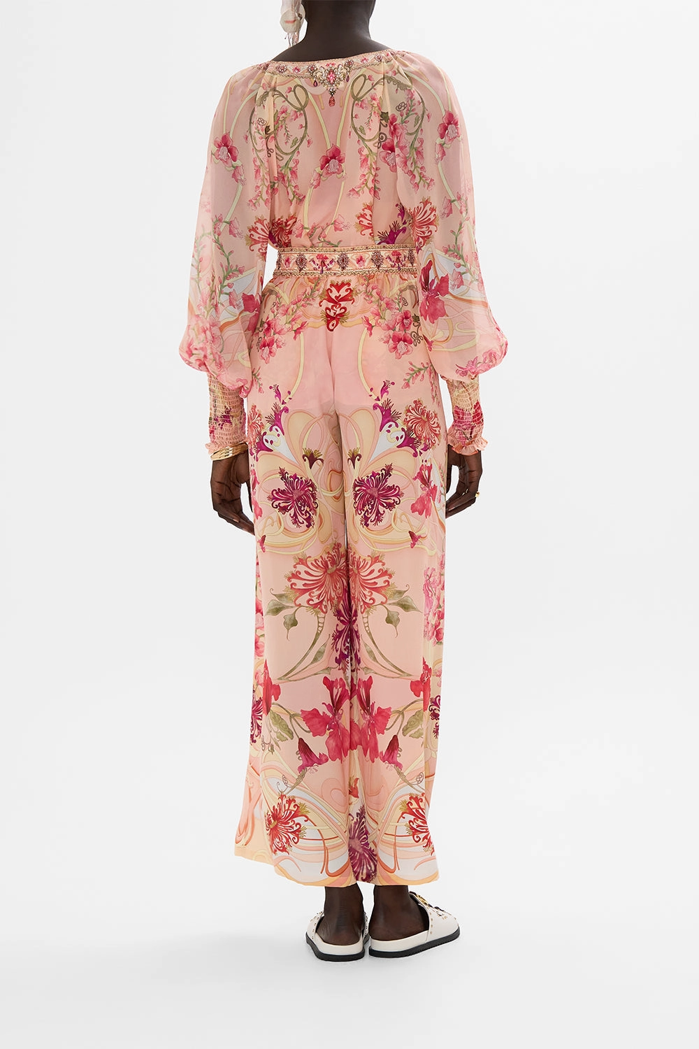 STRAIGHT LEG PANT BLOSSOMS AND BRUSHSTROKES