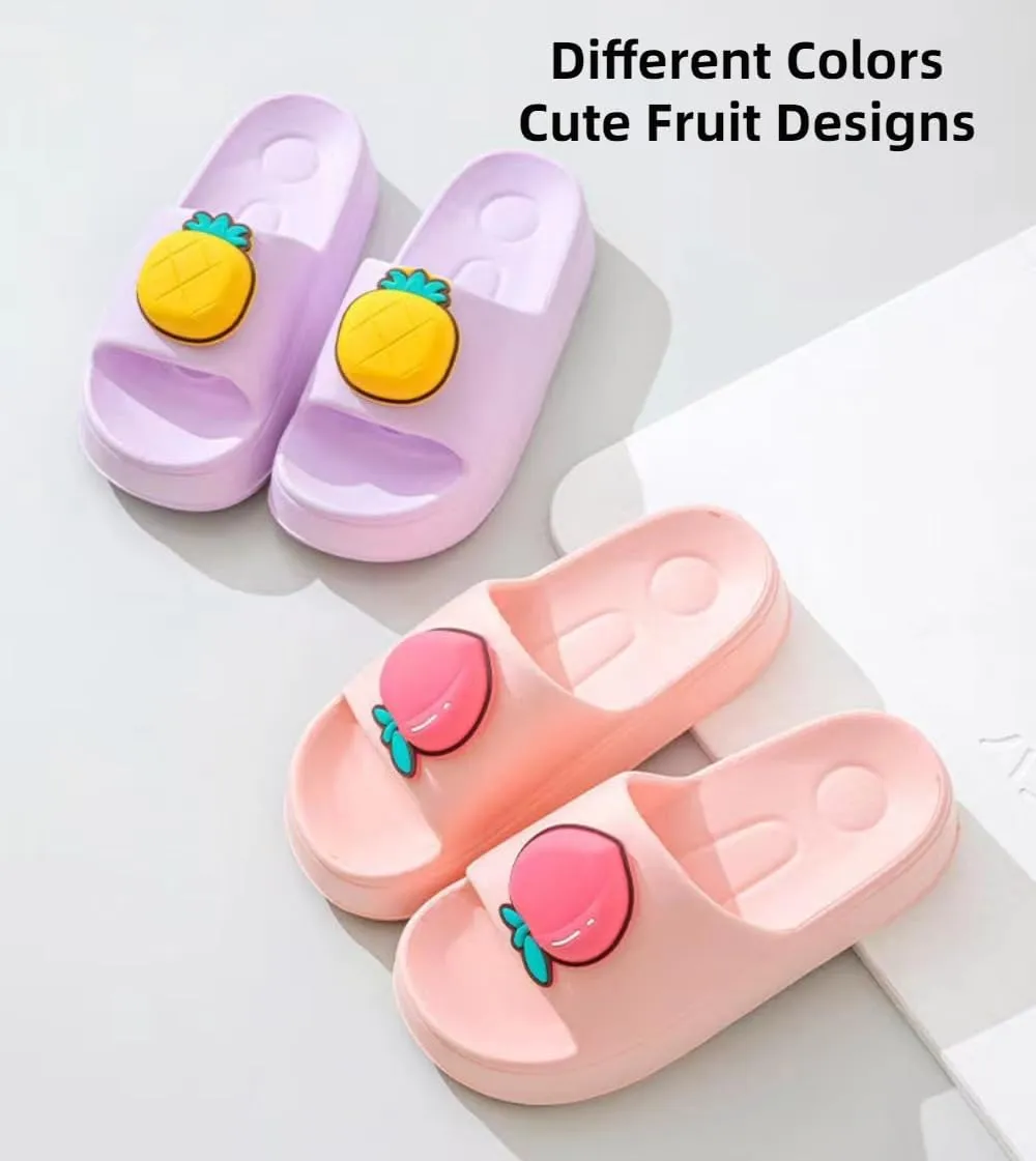 Strawberry Cute Slippers Home Sandals for Women Preppy Anti-slip Indoor Outdoor Peach Slippers Open-toe Soft Shower Slides