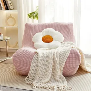 Stretch Fireside Chair Covers,Lazy Floor Sofa Cover,Solid Color Bean Bag Chairs Couch Cover Furniture Protector Slipcover for Sofa(Cover only, Pink)