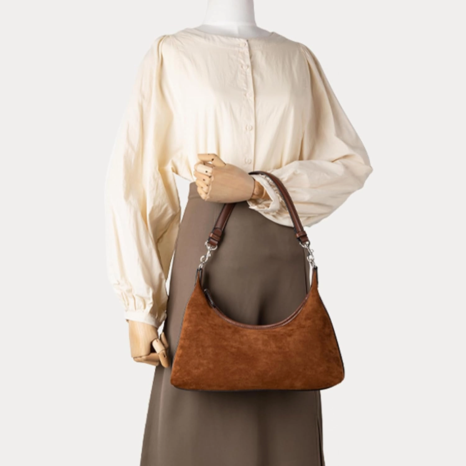 Suede Bag Brown Suede Purse Slouchy Bag Suede Tote Bag for Women Brown Suede Shoulder Bag Handbag
