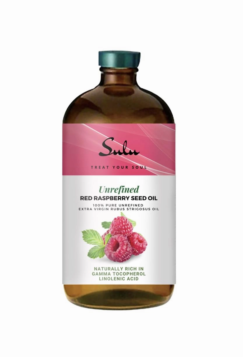 SULU ORGANICS 100% Pure Unrefined Extra Virgin Red Raspberry Seed Oil-8 ounces