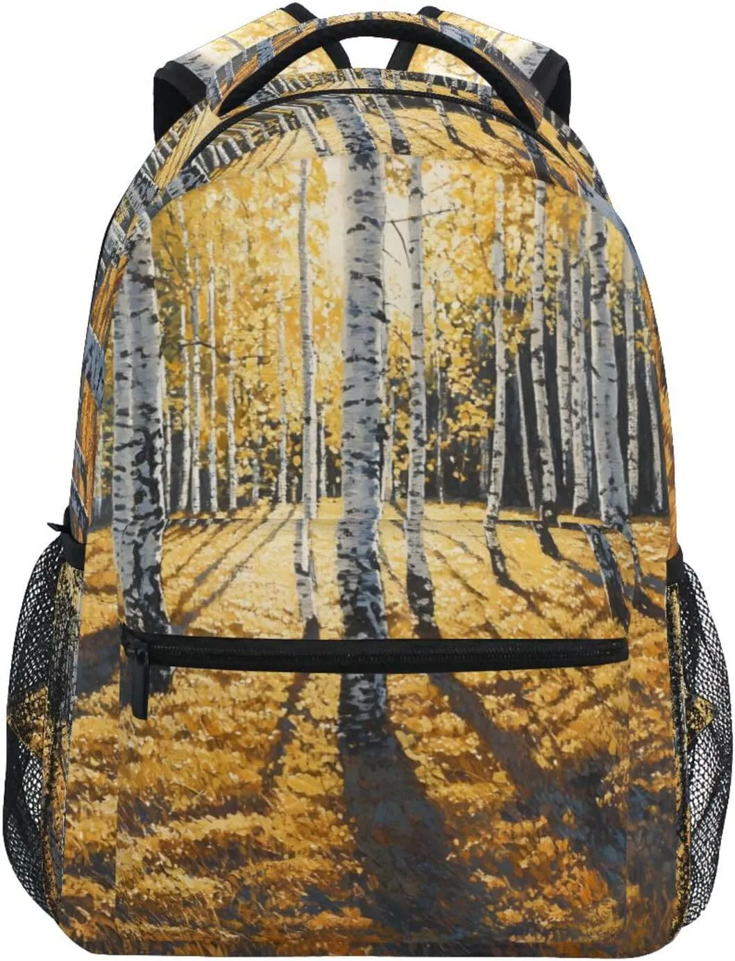 Sunlit Birch Forest Backpack for Men Women Daypack Travel Laptop Backpack Book Bag 12 ×16.9 In