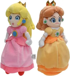 Super Star Collection Princess Peach Plush Toy Princess Rosalina & Daisy Stuffed Plush 10.2"/26cm (Pink and Yellow)