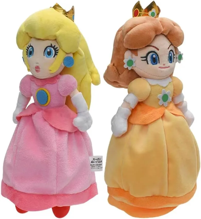 Super Star Collection Princess Peach Plush Toy Princess Rosalina & Daisy Stuffed Plush 10.2"/26cm (Pink and Yellow)