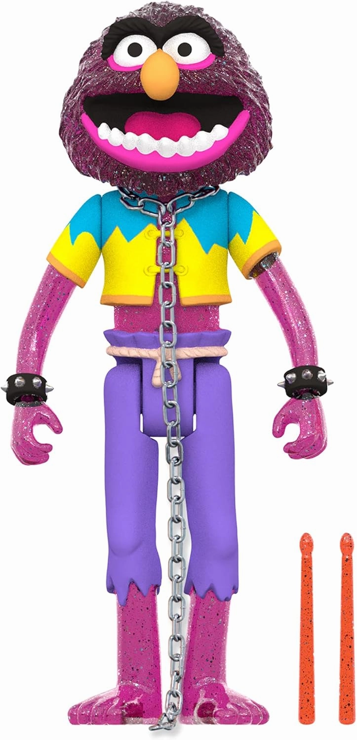 Super7 The Muppets Electric Mayhem Band Animal (Glitter) - 3.75" Muppets Action Figure with Accessory Classic Cartoon Collectibles and Retro Toys