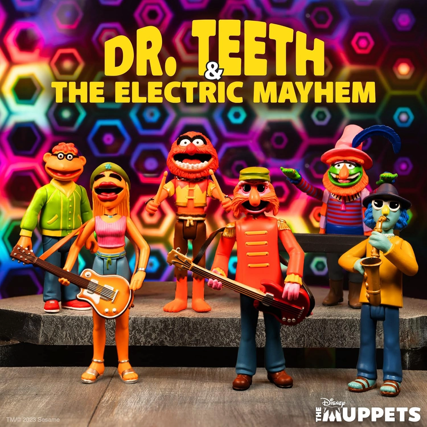 Super7 The Muppets Electric Mayhem Band Animal (Glitter) - 3.75" Muppets Action Figure with Accessory Classic Cartoon Collectibles and Retro Toys