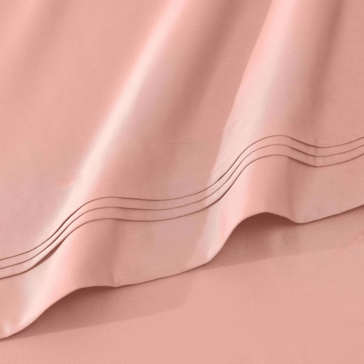Superior Egyptian Cotton 4 Piece Sheet Set, Luxury 1000 Thread Count, Modern Design, Sustainable Sheets, Ultra-Soft Basics, Solid, Deep Pocket Fitted Sheet, Flat Sheet, Pillowcases, King, Dusted Rose