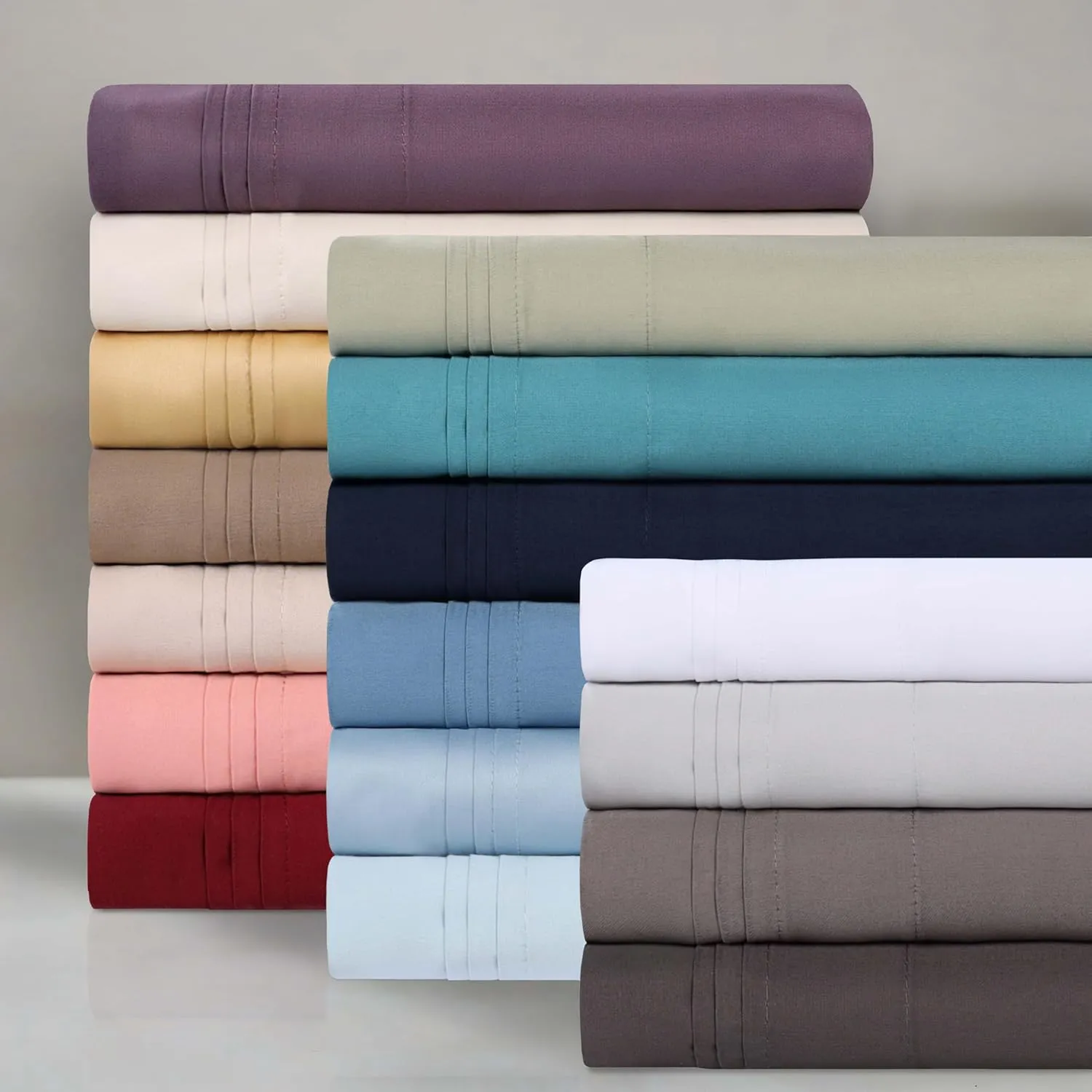 Superior Egyptian Cotton 4 Piece Sheet Set, Luxury 1000 Thread Count, Modern Design, Sustainable Sheets, Ultra-Soft Basics, Solid, Deep Pocket Fitted Sheet, Flat Sheet, Pillowcases, King, Dusted Rose