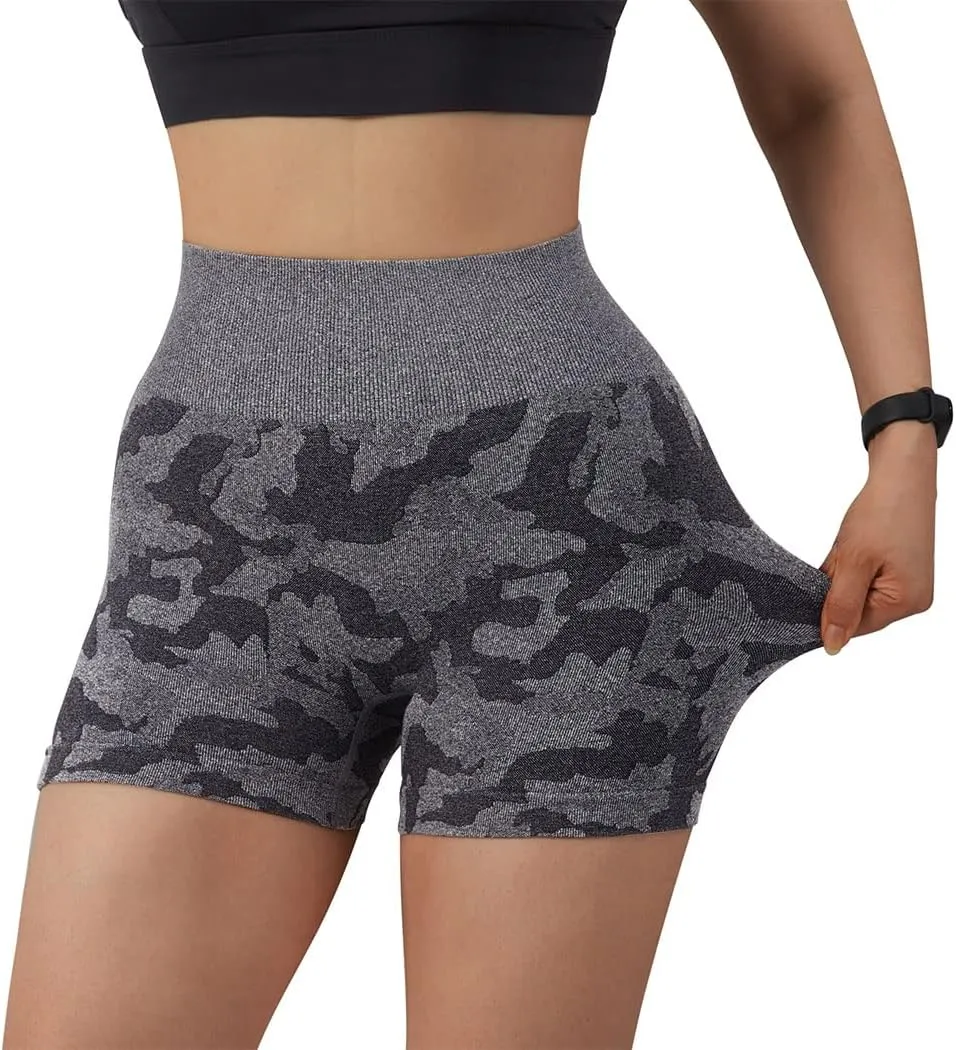 SUUKSESS Women Seamless Booty Shorts Butt Lifting High Waisted Workout Shorts