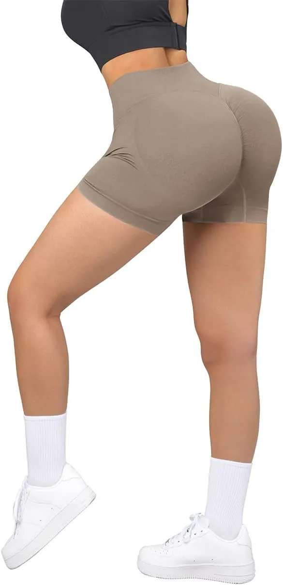 SUUKSESS Women Seamless Booty Shorts Butt Lifting High Waisted Workout Shorts