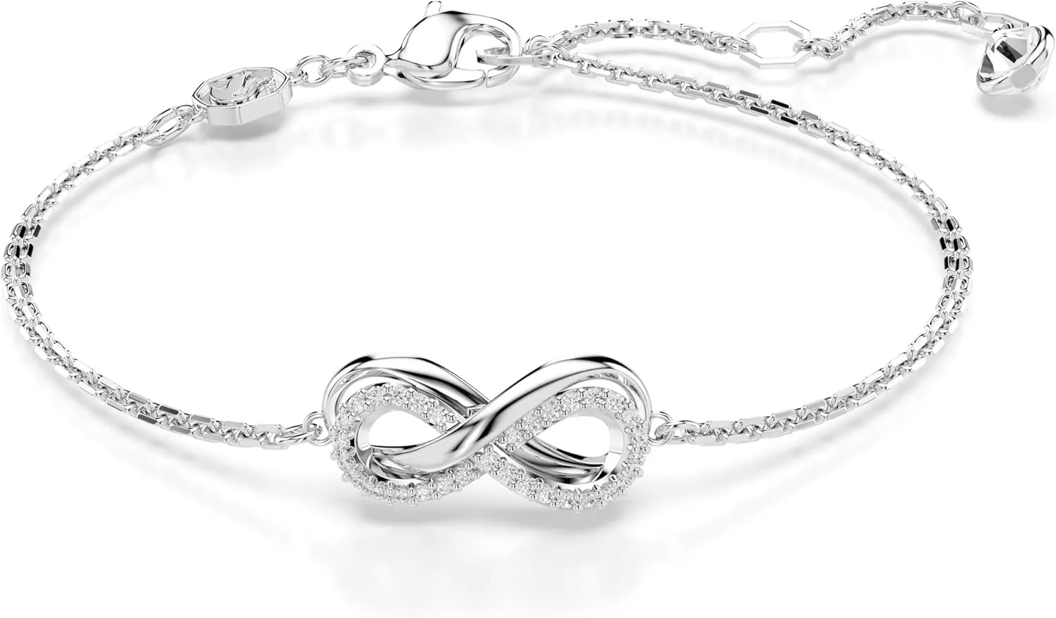 Swarovski Hyperbola Bracelet, Clear Infinity Motif Adorned with a Pavé of Crystals in a Rhodium-Finished Setting, Part of the Hyperbola Collection