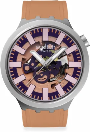 Swatch Unisex Casual Watch Beige Stainless Steel Quartz Terracotta Tide