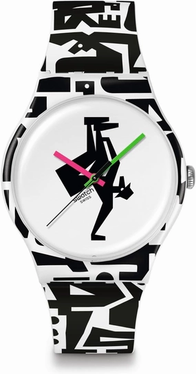 Swatch Casual Watch Unisex White Bio-sourced Quartz Freeze TIME