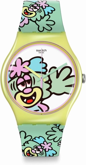 Swatch Casual Watch Unisex Yellow Bio-sourced Quartz VISTY by VERDY