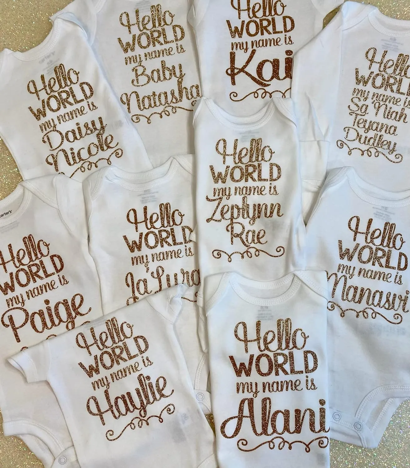 Take Home Outfit Baby Girl Outfit Personalized Name Hello World my name is Optional Tutu Bloomers Headband (Dusty Rose   Gold)