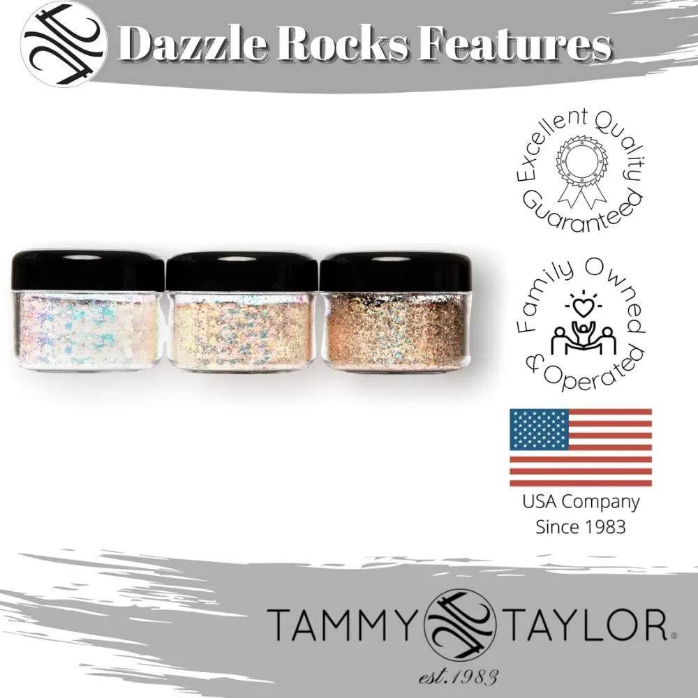Tammy Taylor Dazzle Rocks Loose Glitter for Manicures, Pedicures & Nail Art (Gold Icicles)