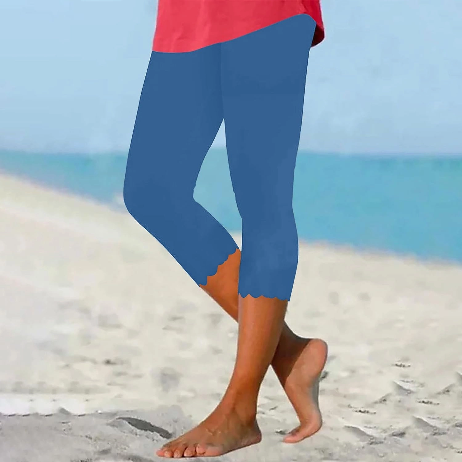 TARIENDY Capri Leggings for Women 2025 Trendy High Waist Workout Pants Tummy Control Loose Comfy Yoga Sweatpants Trouser