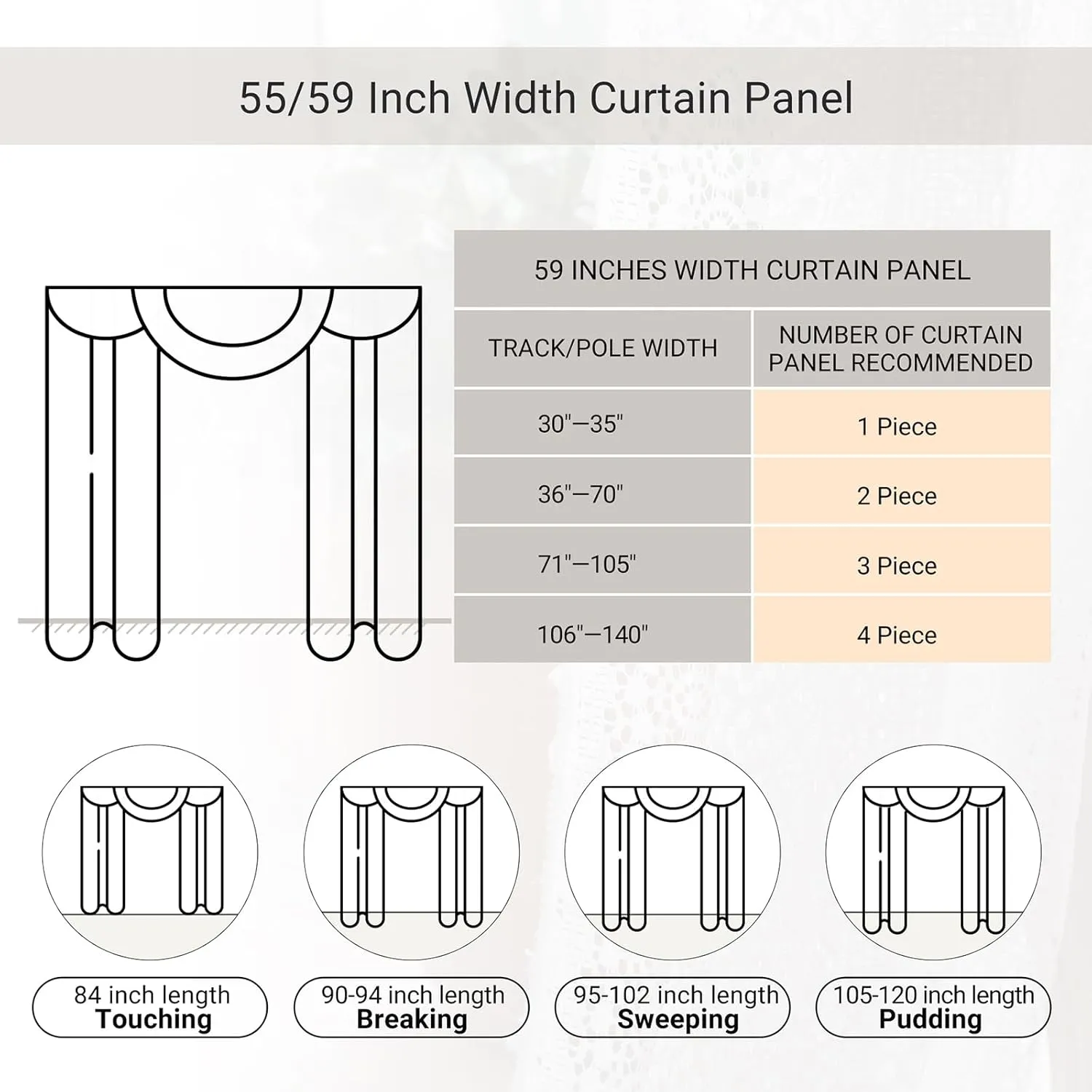 Taupe Boho Curtains - 63" Length, 2 Panels, Cotton Blend Crochet Lace, Rod Pocket, Light Filtering, Semi Sheer, Nude Neutral, for Living Room & Dining Room