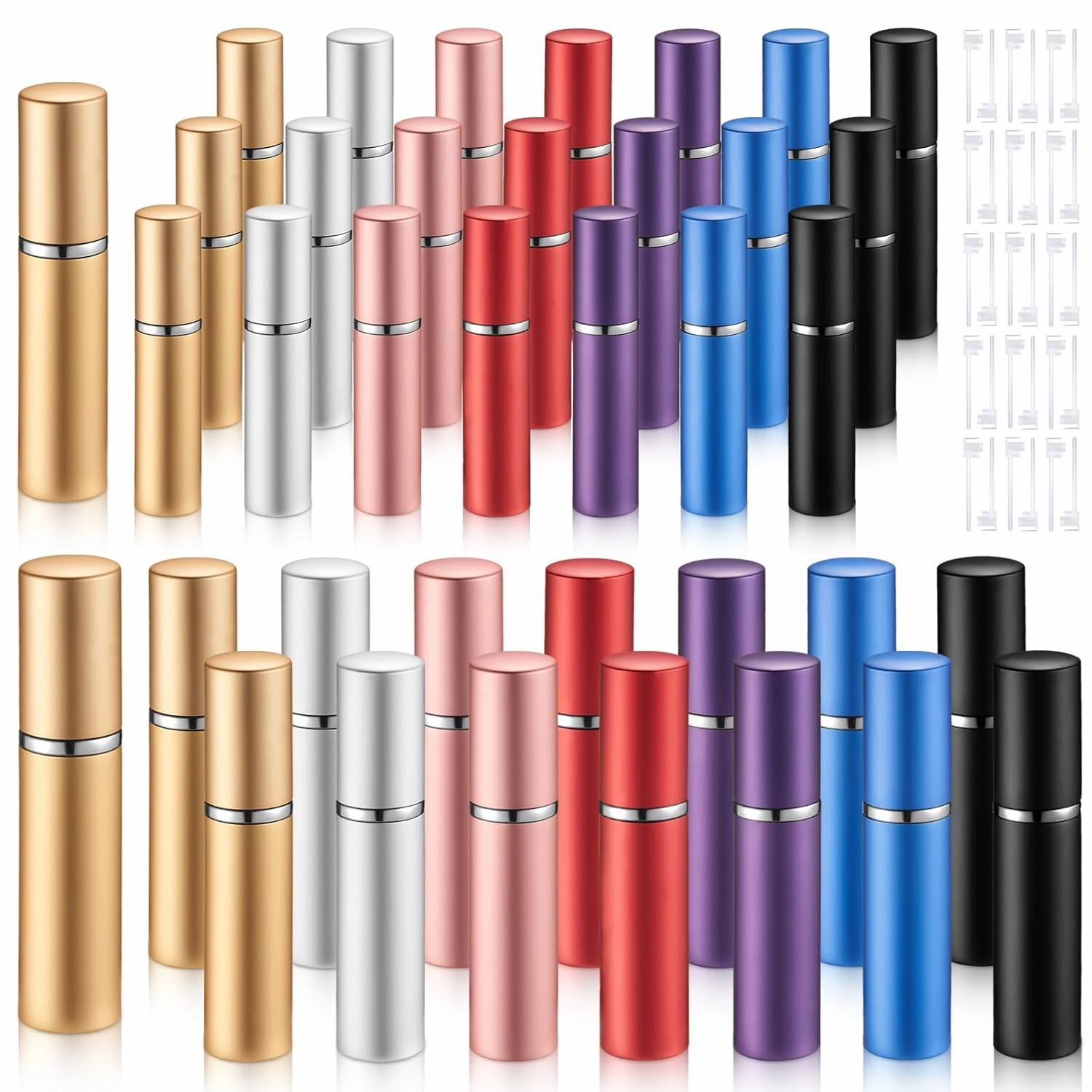 Tessco for you 35 Pieces Refillable Perfume Atomizer 5 ml 10 ml Mini Refillable Spray Bottle Portable Perfume Bottle with 35 Pieces Refill Dispenser Pump Transfer Tool for Outgoing