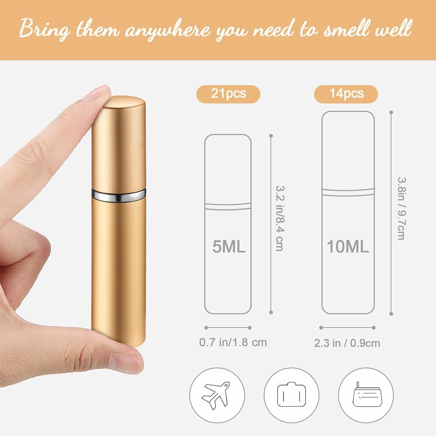 Tessco for you 35 Pieces Refillable Perfume Atomizer 5 ml 10 ml Mini Refillable Spray Bottle Portable Perfume Bottle with 35 Pieces Refill Dispenser Pump Transfer Tool for Outgoing