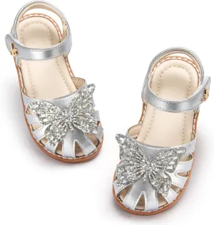 THEE BRON Princess Toddler Close Toe Sandals | Retro Lace-Up Design | Breathable Girls Shoes 3-12 Years
