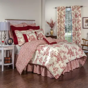Thomasville At Home Bouvier Red Comforter Only, Queen Comforter Only 96" Long x 92' Wide, Cotton,
