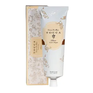 Tocca Crema de Mano Luxe, Liliana Hand Cream, 4 oz - Neroli, Watery Peach, Muguet - Moisturizing, Quick Absorbing