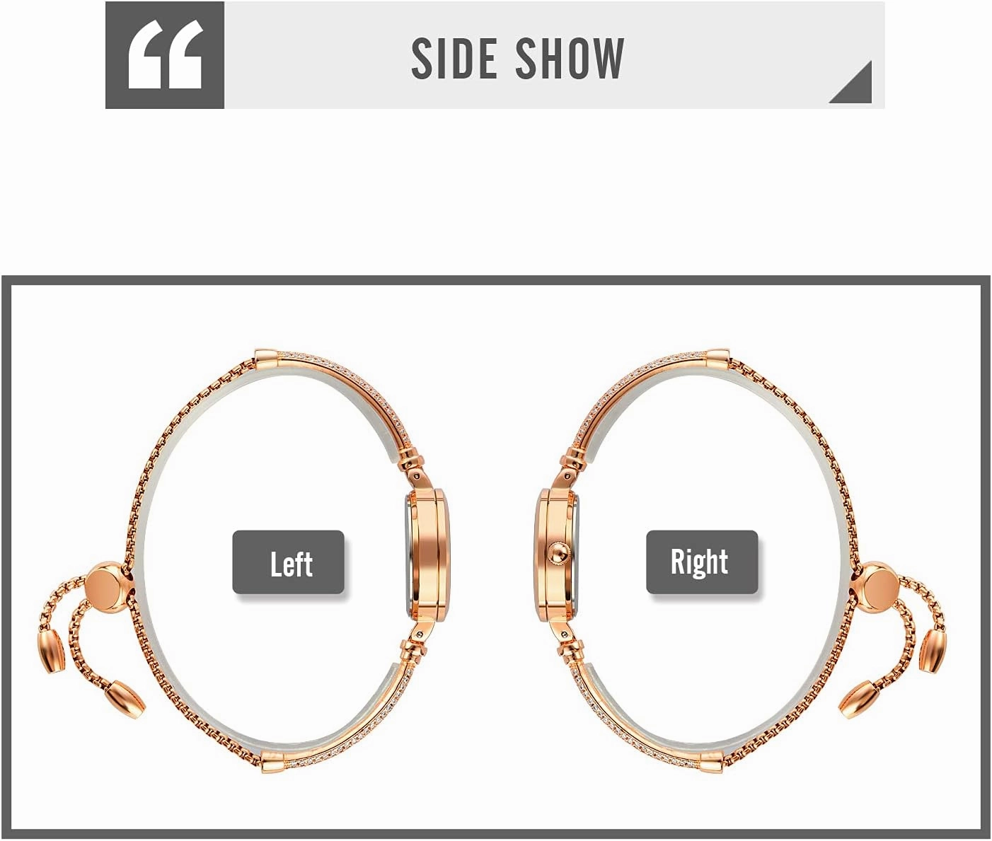 TOOCAT Women Analog Quartz Watch Bling Rose Gold Watches with Glitter Diamonds Bracelet Waterproof Quartz Wristwatch for Female Student
