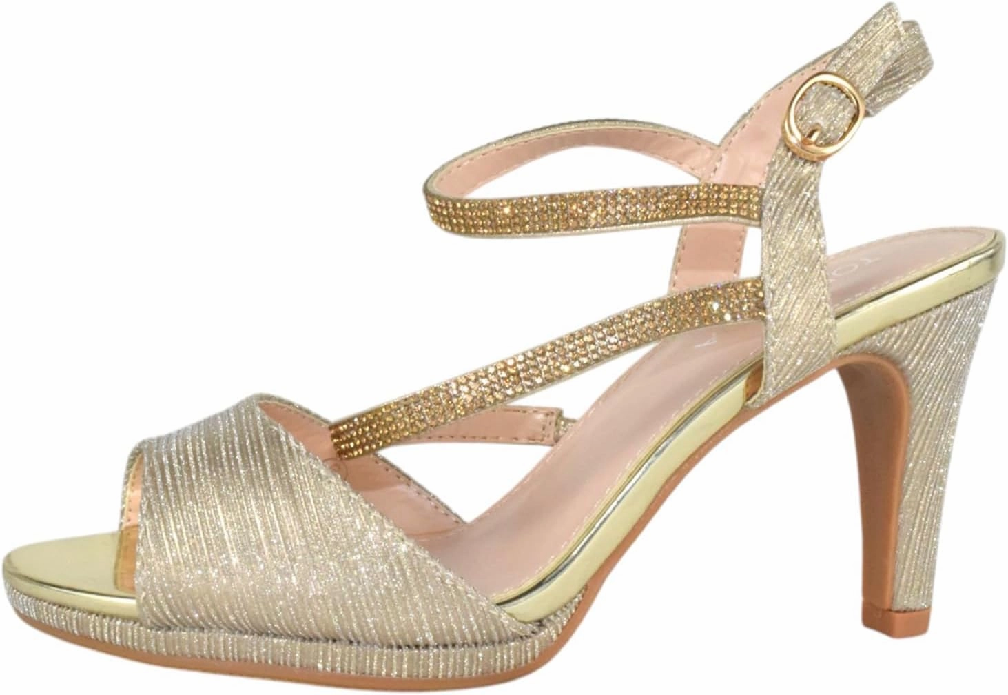 TOP Moda Shoes Women Stiletto Heels Open Peep Toe Ankle Strap Bling Rhinestone Glitter Pamela-1