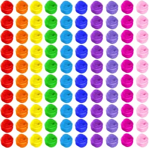 Toulite 100 Pcs Square Dance Scarves Bulk Juggling Play Silks Scarves 24 x 24 Inches Music Movement Dancing Performance Props Accessories(Classic Colors)