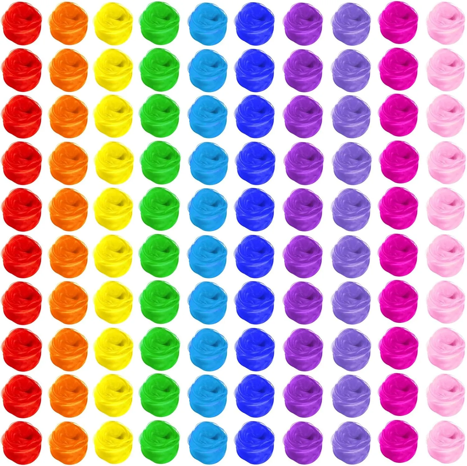 Toulite 100 Pcs Square Dance Scarves Bulk Juggling Play Silks Scarves 24 x 24 Inches Music Movement Dancing Performance Props Accessories(Classic Colors)