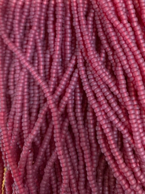 Transparent Garnet Matte Seed Beads - 11 - 35075