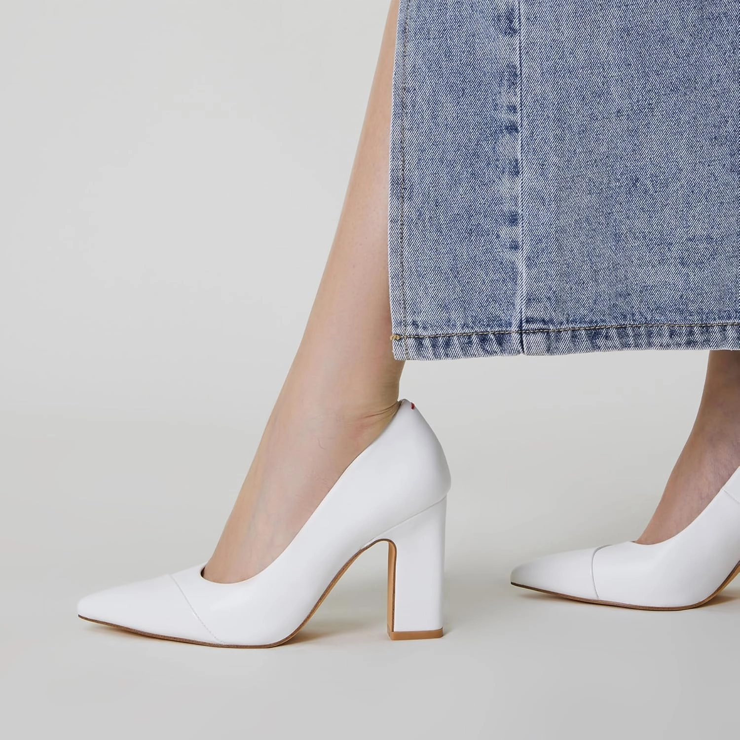Trary Heels for Women Closed Pointed Toe Chunky Pumps Shoes Women Block High Heels Comfortable Slip-On Dress Office Party Wedding Shoes 3.54" Heel