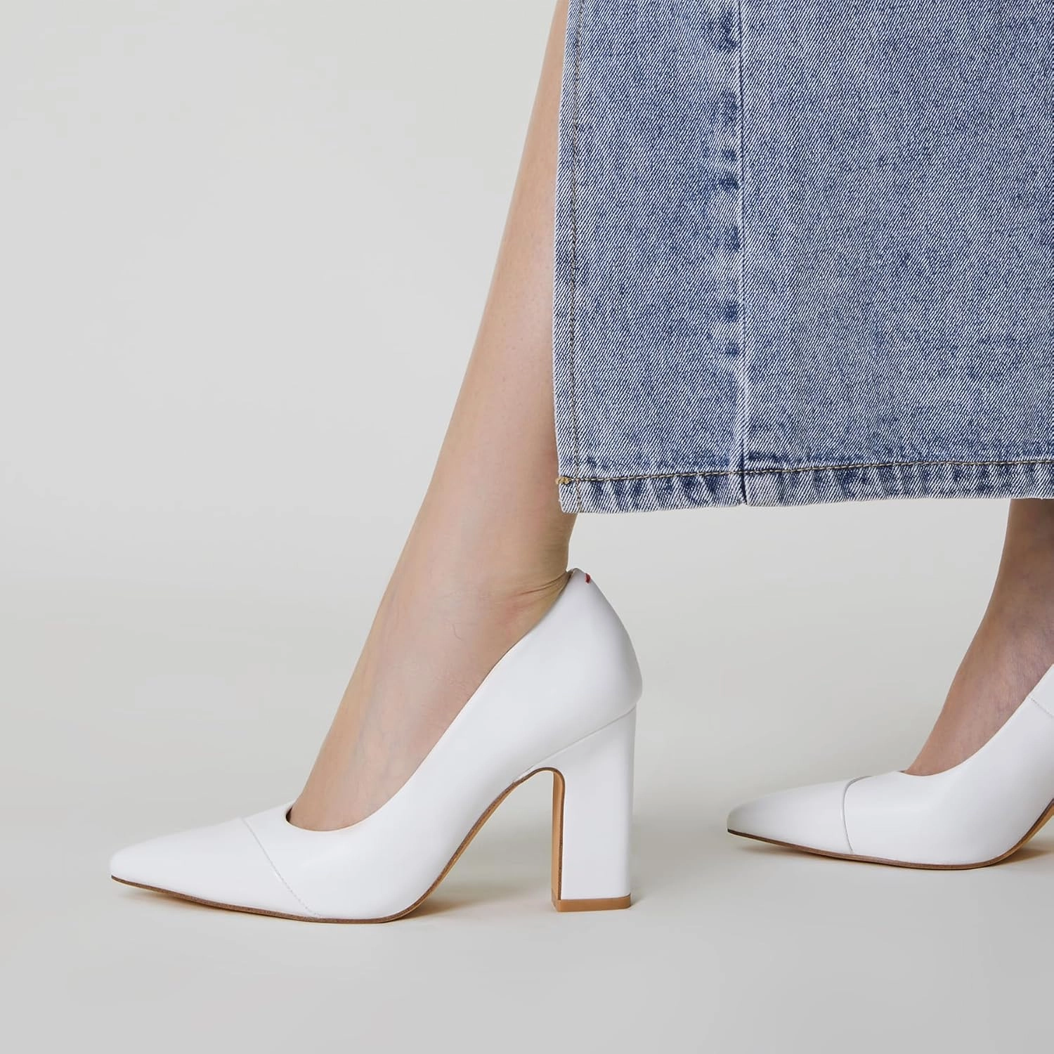Trary Heels for Women Closed Pointed Toe Chunky Pumps Shoes Women Block High Heels Comfortable Slip-On Dress Office Party Wedding Shoes 3.54" Heel