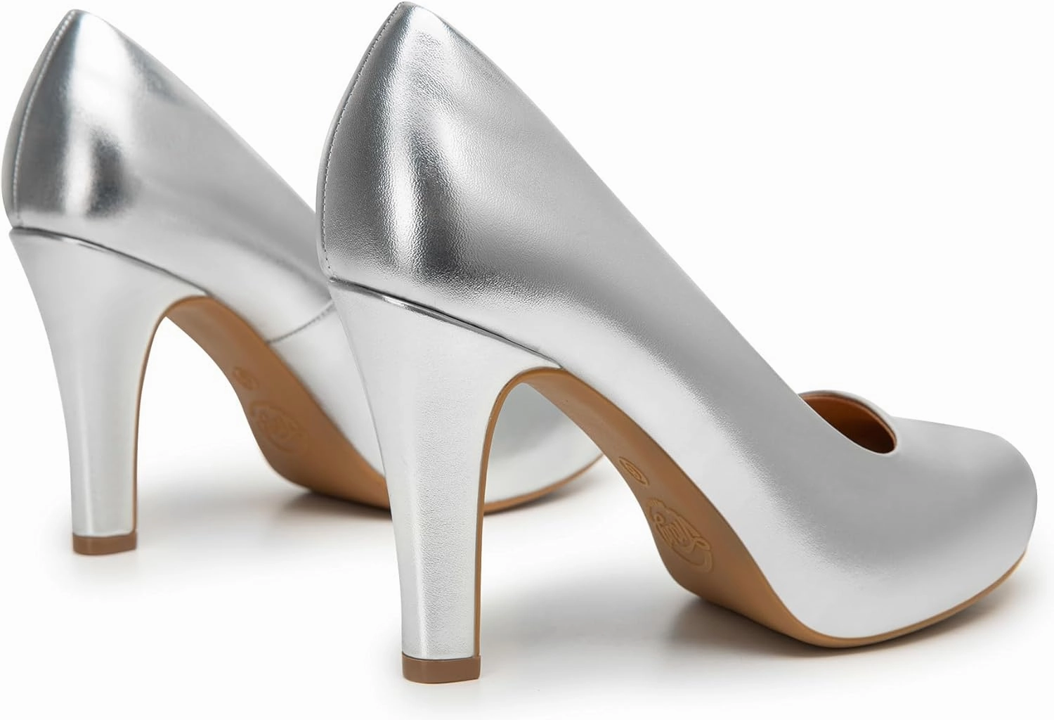 Trary Women's Heels for Women, Black Heels White Heels Brown Heels Nude Heels, Low Platform Heels, IN3.2 High Heel Closed Round Toe Pumps Dress Office Wedding Shoes for Women