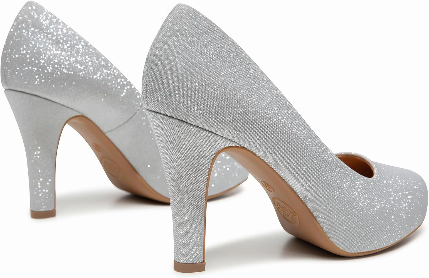 Trary Women's Heels for Women, Black Heels White Heels Brown Heels Nude Heels, Low Platform Heels, IN3.2 High Heel Closed Round Toe Pumps Dress Office Wedding Shoes for Women