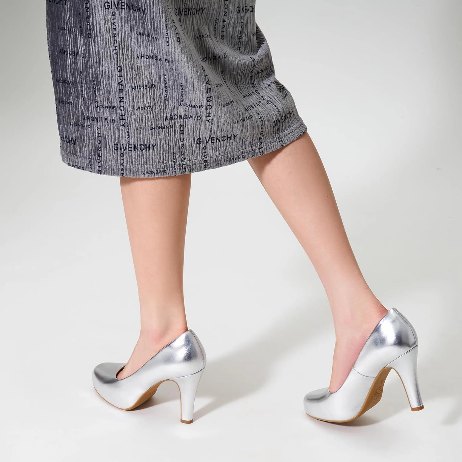 Trary Women's Heels for Women, Black Heels White Heels Brown Heels Nude Heels, Low Platform Heels, IN3.2 High Heel Closed Round Toe Pumps Dress Office Wedding Shoes for Women