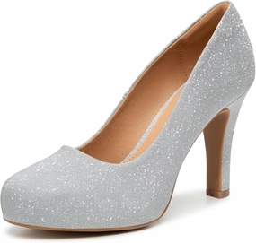 Trary Women's Heels for Women, Black Heels White Heels Brown Heels Nude Heels, Low Platform Heels, IN3.2 High Heel Closed Round Toe Pumps Dress Office Wedding Shoes for Women
