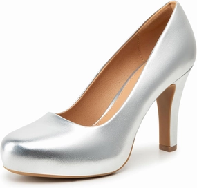 Trary Women's Heels for Women, Black Heels White Heels Brown Heels Nude Heels, Low Platform Heels, IN3.2 High Heel Closed Round Toe Pumps Dress Office Wedding Shoes for Women