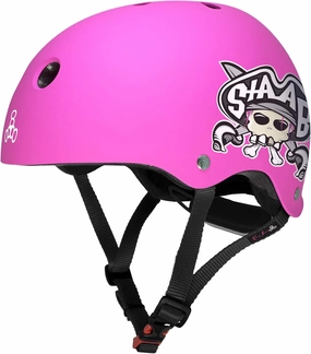 Triple Eight Lil 8 STAAB Dual Certified Sweatsaver Kids Skateboard and Bike Helmet, Neon Pink Matte