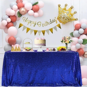 Trlyc Sequin Tablecloth - 60"*120" Royal Blue Tablecloth Glitter Sparkly Tablecloth Table Cover for Party Rectangle Table Decoration for Party Wedding Christmas Helloween Events