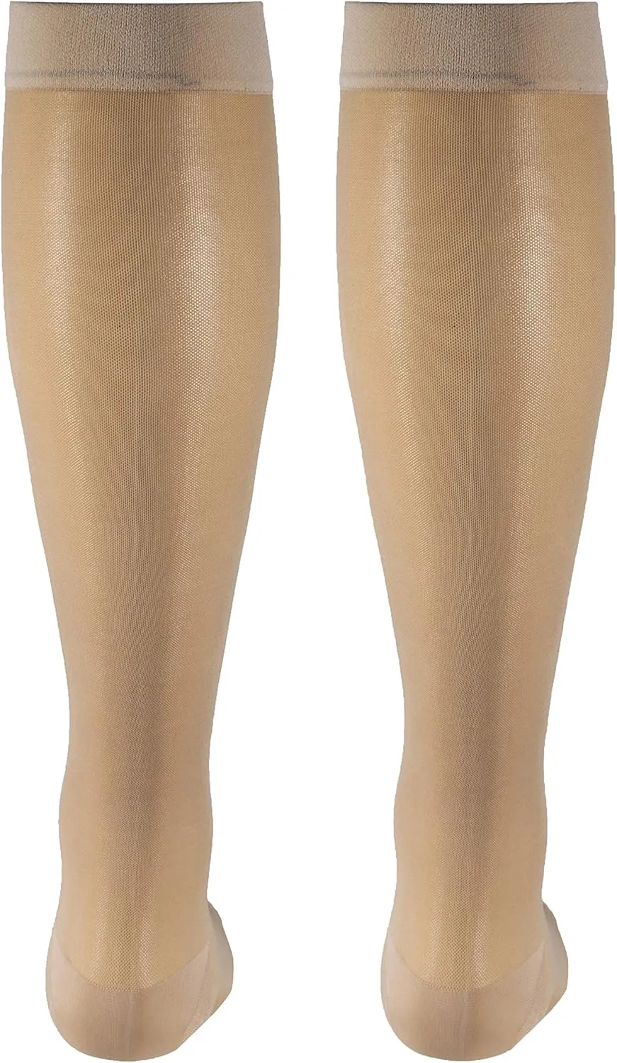 Truform Sheer Compression Stockings, 15-20 mmHg, Women's Knee High Length, 20 Denier, Nude, Medium