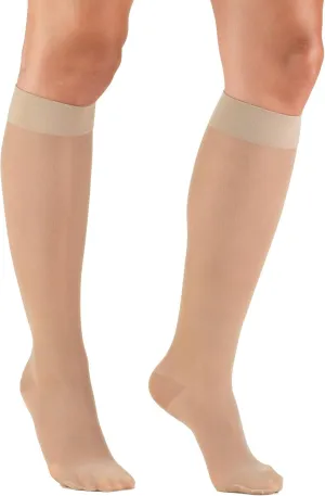 Truform Sheer Compression Stockings, 15-20 mmHg, Women's Knee High Length, 20 Denier, Nude, X-Large