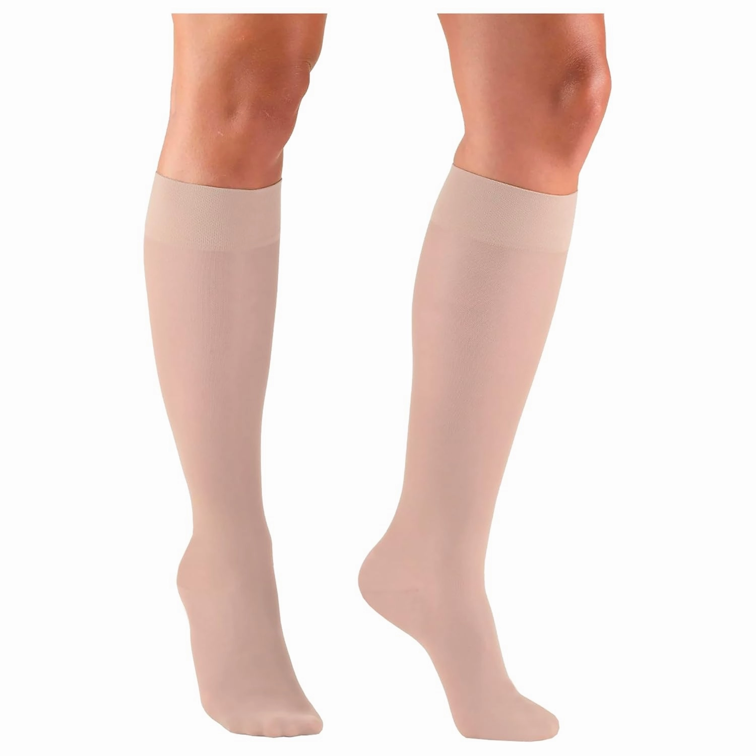 Truform Sheer Compression Stockings, 8-15 mmHg, Women's Knee High Length, 20 Denier, Nude, Medium