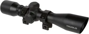 TRUGLO 4x32MM Compact Tactical Hunting Shooting Durable Waterproof Fogproof Scratch-Resistant Aluminum Tube Duplex Reticle Riflescope with Weaver-Style 3/8 Mount & Lens Covers Included,Black
