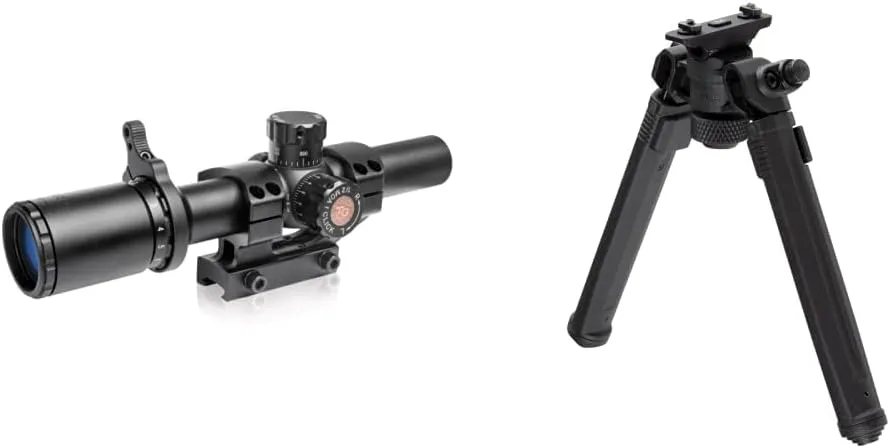 TRUGLO TRU-Brite 30 Series 1-6 X 24mm Dual-Color Illuminated Power Ring Duplex MIL-DOT Reticle Gun Scope with Mount, Matte Black, TG8516TL - Combos Available
