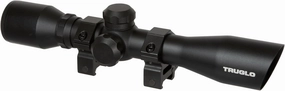 TRUGLO 4x32MM Compact Tactical Hunting Shooting Durable Waterproof Fogproof Scratch-Resistant Aluminum Tube Diamond Reticle Riflescope with Weaver-Style Rings & Lens Covers Included