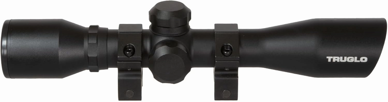 TRUGLO 4x32MM Compact Tactical Hunting Shooting Durable Waterproof Fogproof Scratch-Resistant Aluminum Tube Diamond Reticle Riflescope with Weaver-Style Rings & Lens Covers Included